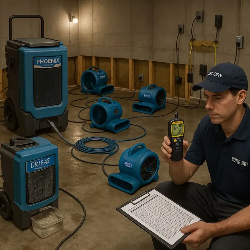 Structural Drying and Dehumidification process in Monroe County, OH
